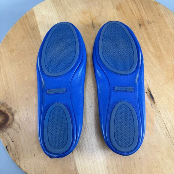 Tory Burch Minnie Travel Ballet Flats Womens Size 9.5 M Shoes Blue Leather - Picture 8 of 10